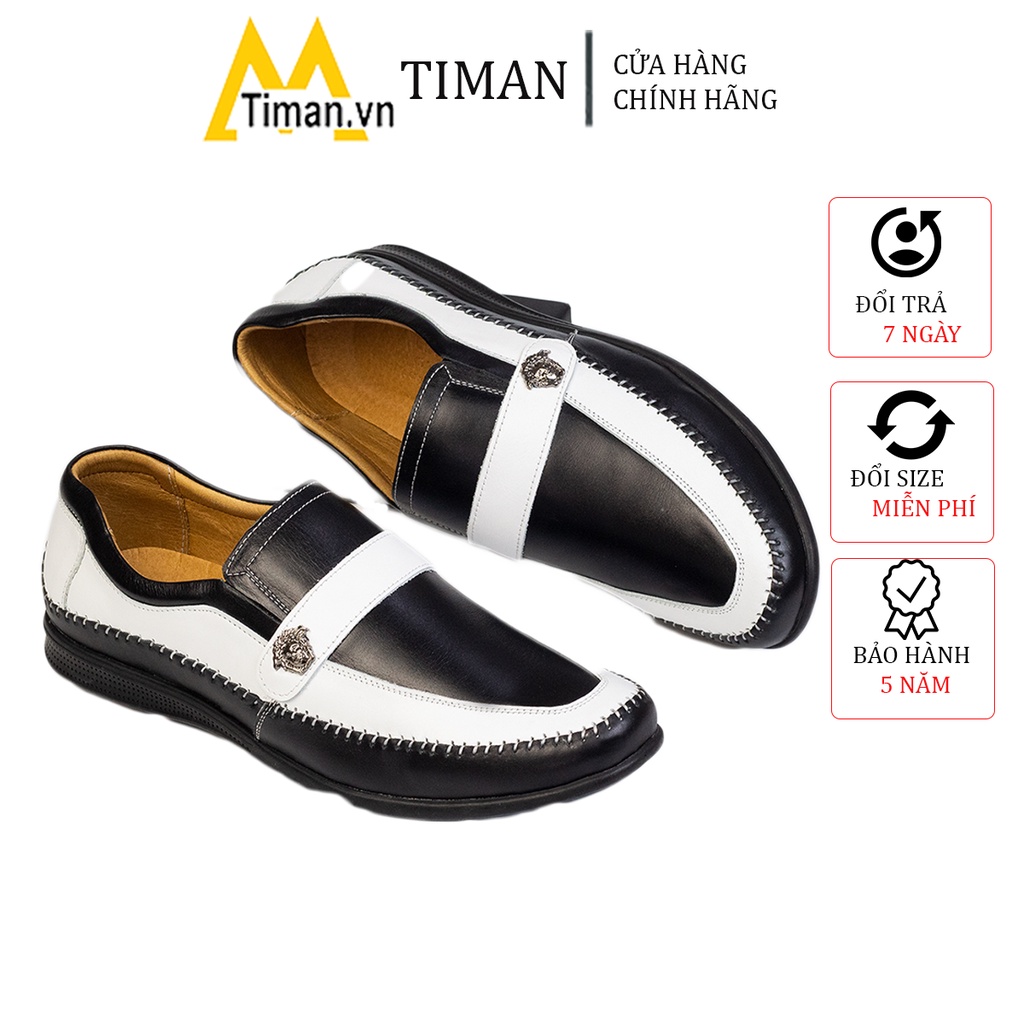 Giày nam lười chất liệu da bò tây đẹp phong cách công sở thiết kế mọi cao cấp bảo hành 1 năm NT11 TIMAN