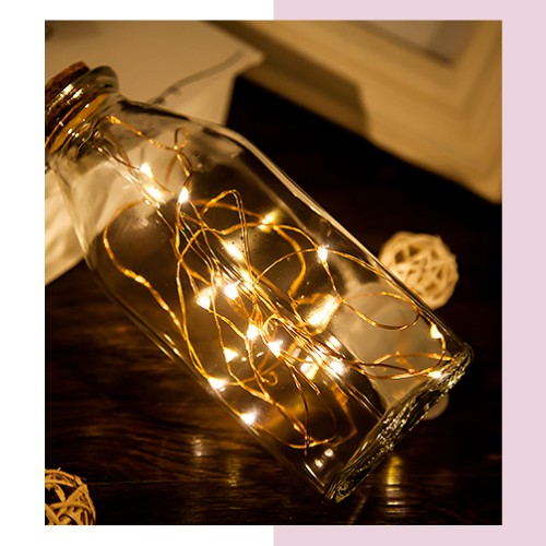 Lọ thủy tinh kèm dây đèn Fairy Light🌻FREESHIP🌻Trang trí phòng ngủ, bàn làm việc cực xinh