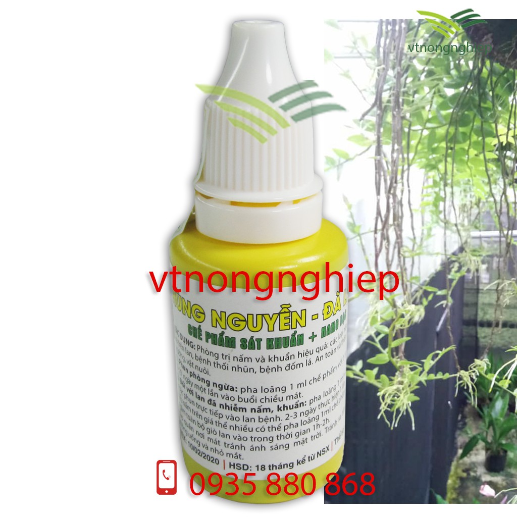 Chế phẩm Hùng Nguyễn nano bạc lọ (20ml) - Chế phẩm sát khuẩn cho phong lan