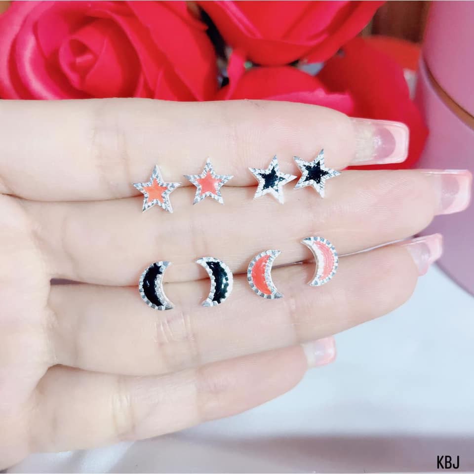 bông tai bạc nữ , kiểu dáng nụ , ôm sát trai , các icoi ngộ nghĩnh dễ thương