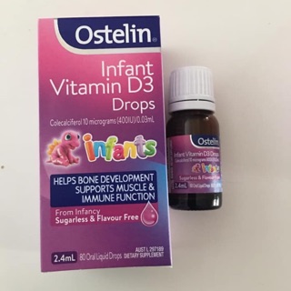 Vitamin D dạng giọt cho trẻ Ostelin Kids Liquid 2.4ml của Úc