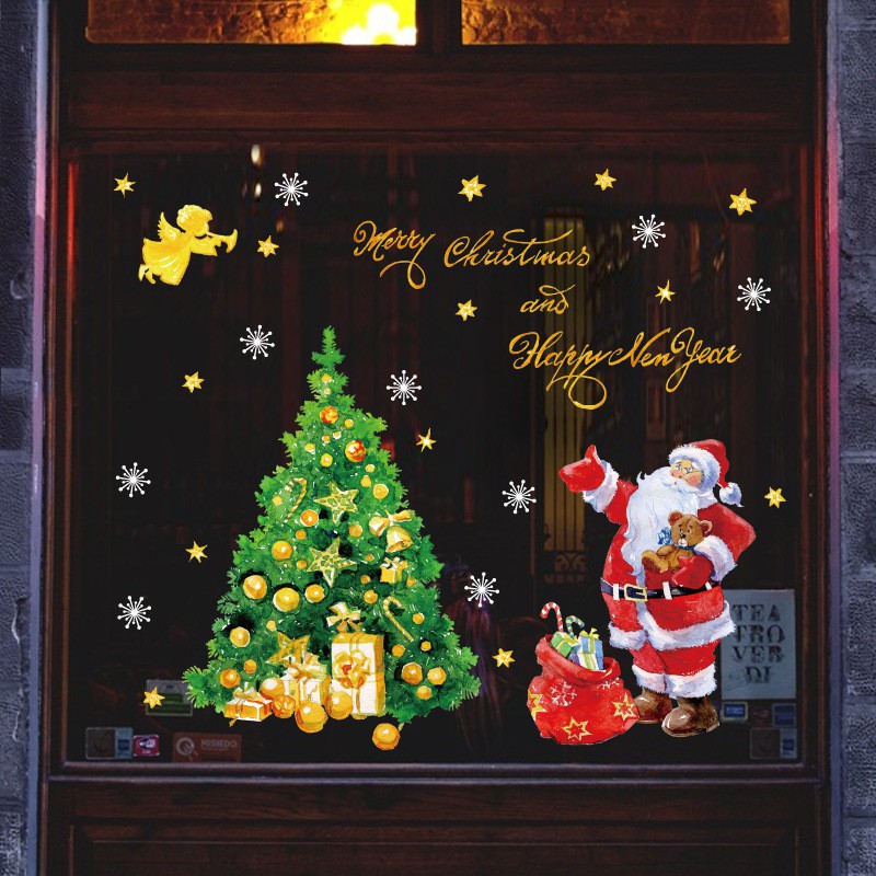 Decal ông già noel và cây thông
