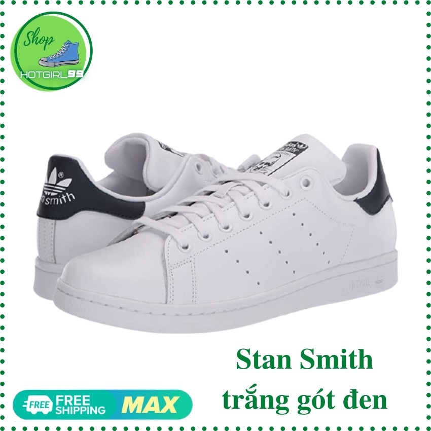 Giày thể thao stan smith trắng gót đen cho cả nam và nữ, giày cổ thâp thời trang, | WebRaoVat - webraovat.net.vn