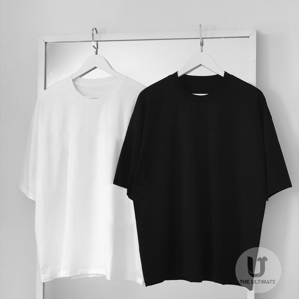 Áo phông The Ultimate Basic Tee phông trơn nam nữ tay lỡ oversize form rộng đen, trắng 100% cotton co giãn