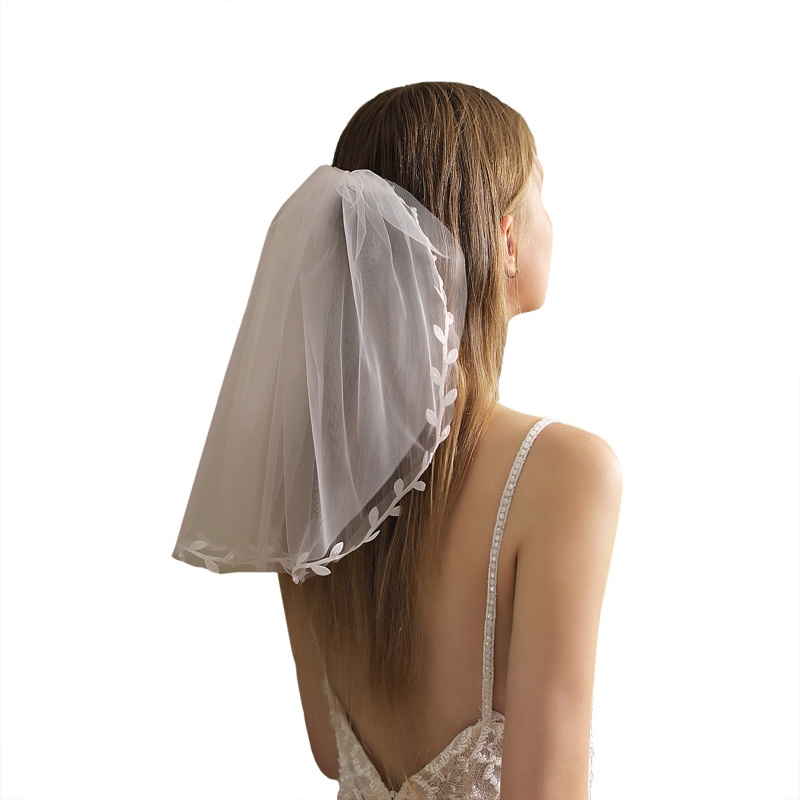 Mạng Che Mặt Bằng Vải Tuyn Kèm Lược Cài Tóc Cho Cô Dâu