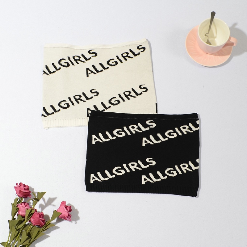 DUNEA Áo ống dệt kim hở lưng in họa tiết chữ cái quyến rũ cho nữ