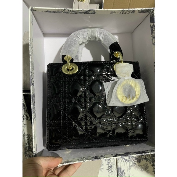 Túi Đior vân da bóng 5 ô size 20 full hộp chuẩn sup sịn loại đẹp