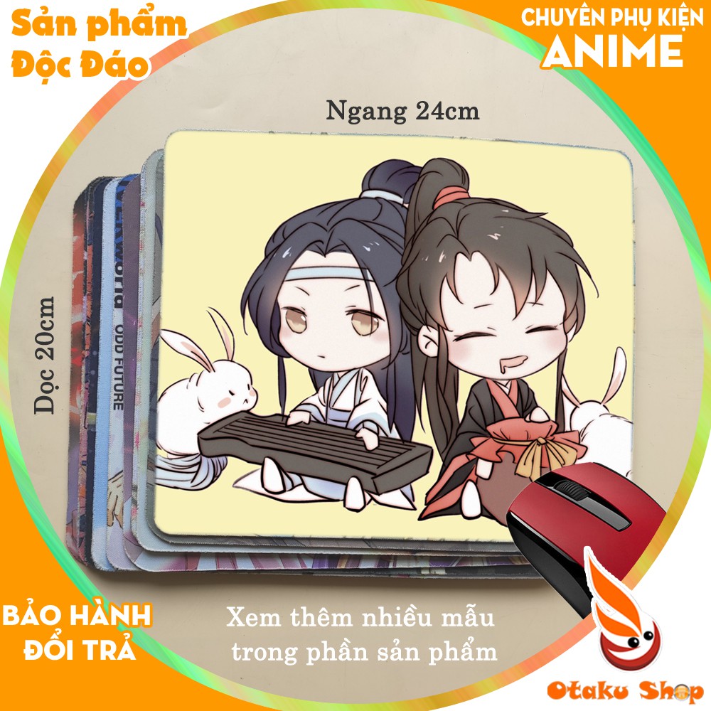 &lt;18 mẫu 2 bộ&gt; Lót chuột máy tính Anime Bungou Stray Dogs, Ma Đạo cỡ bàn di chuột lớn 20x24cm chất liệu mouse pad cao su