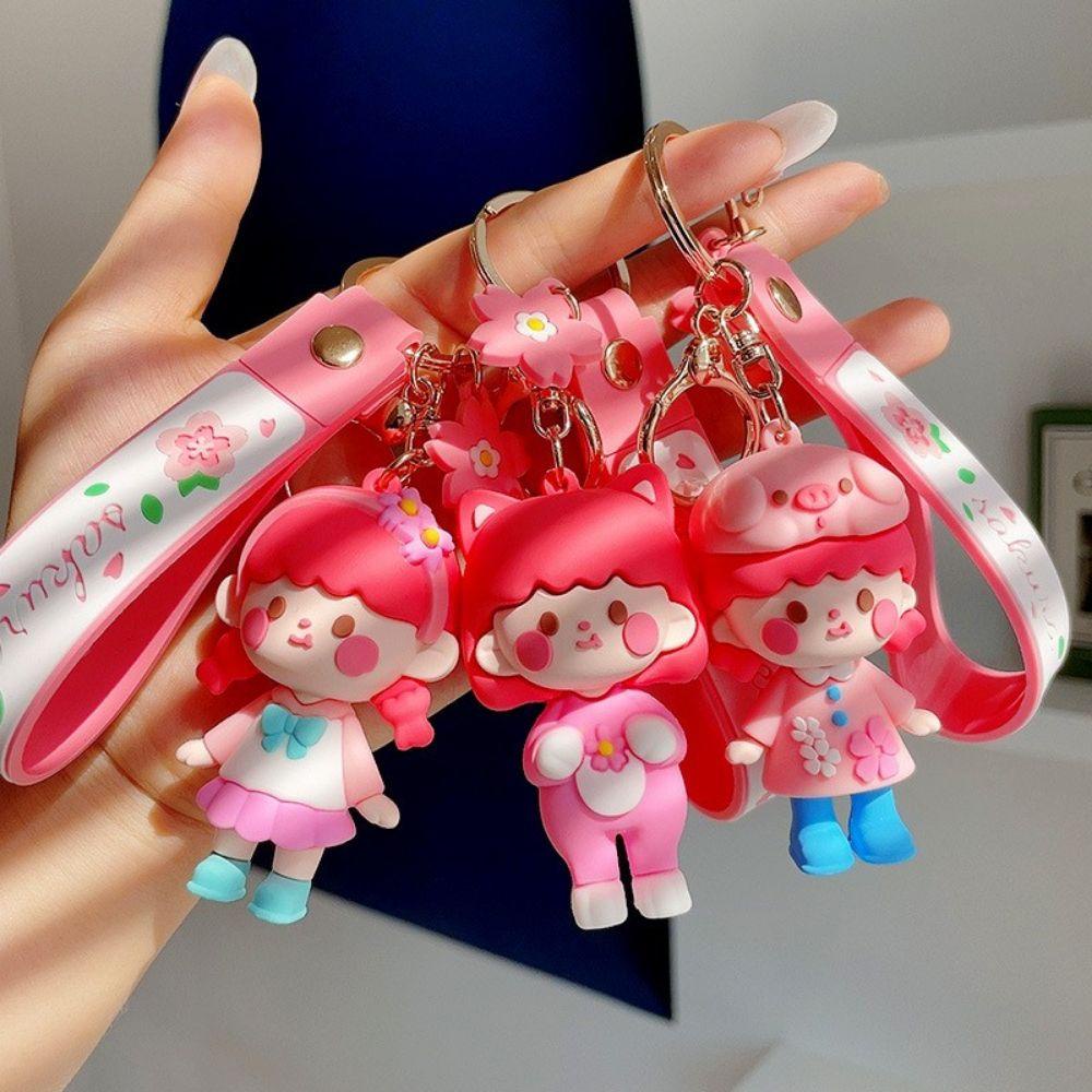 [COD] Móc Chìa Khóa Xe Hơi / Túi Xách Họa Tiết Hoa Anh Đào Hoạt Hình Đáng Yêu Tinh Tế