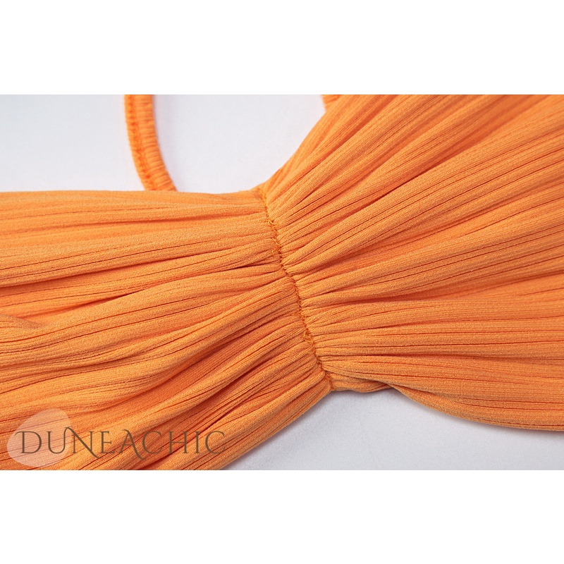 DUNEA Bộ đồ gồm áo ngắn không tay + quần ống loe thời trang quyến rũ cho nữ