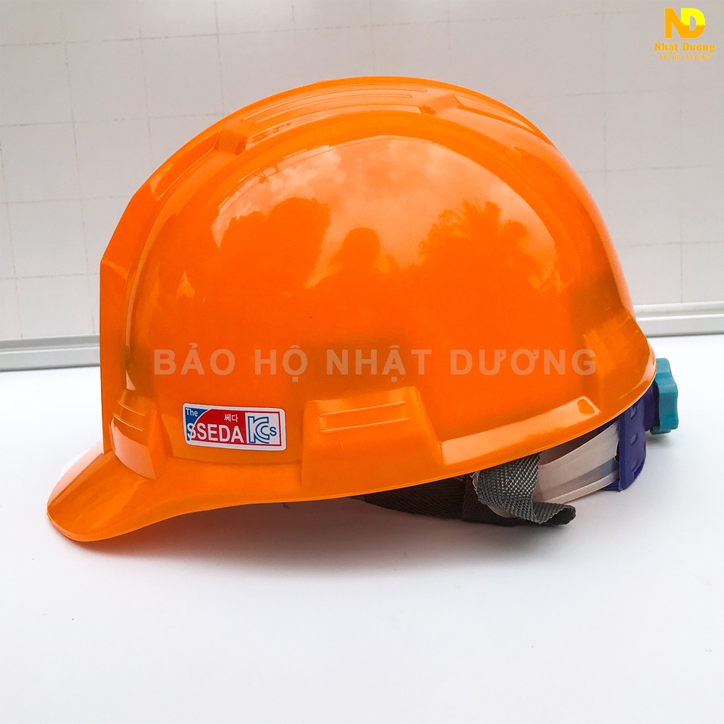 Mũ bảo hộ lao động màu cam khóa vặn lót xốp chống nóng HPS4, Nón bảo hộ lao động Nhật Dương
