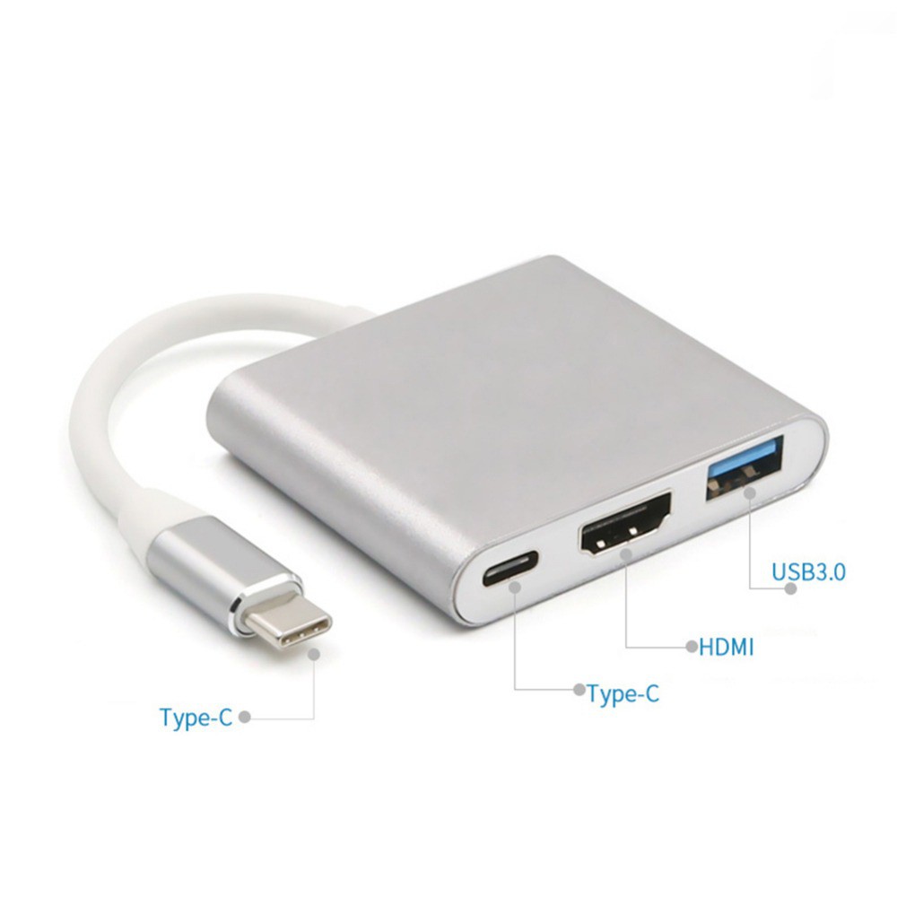 Cáp chuyển đổi Type-C sang HDMI 4k USB TypeC 3 trong 1 sử dụng cho laptop táo ĐT