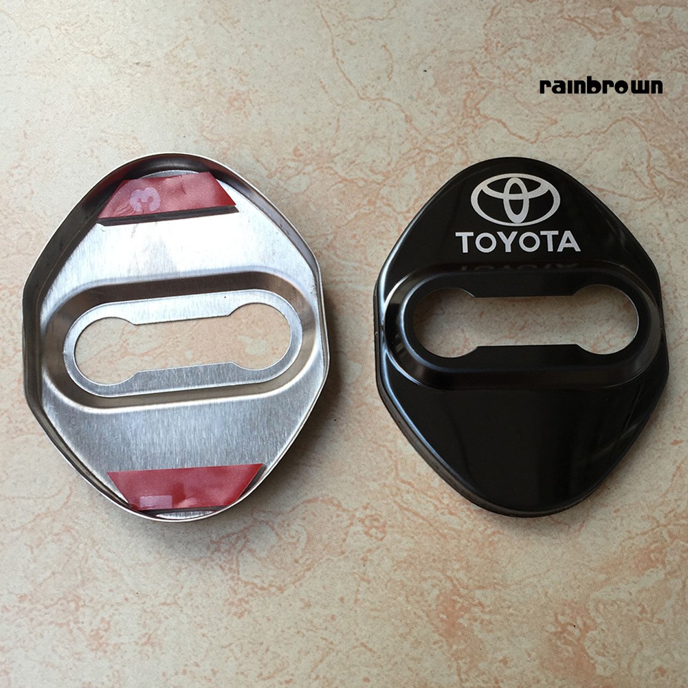 Bộ 4 Khung Thép Không Gỉ Bảo Vệ Khóa Cửa Xe Hơi Toyota Camry Corolla