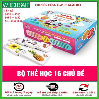 BÁN SỈ ] Bộ thẻ học thông minh 16 chủ đề tiếng anh tiếng việt cho bé