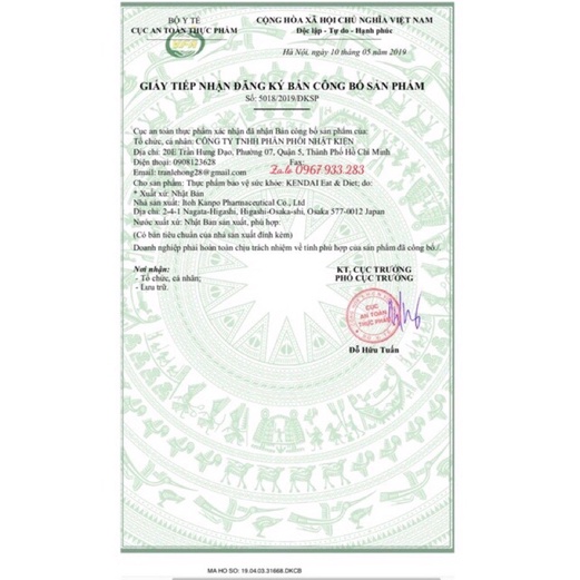 Viên uống giảm cân 12kg Kendai Eat Diet Nhật Bản 75 gói