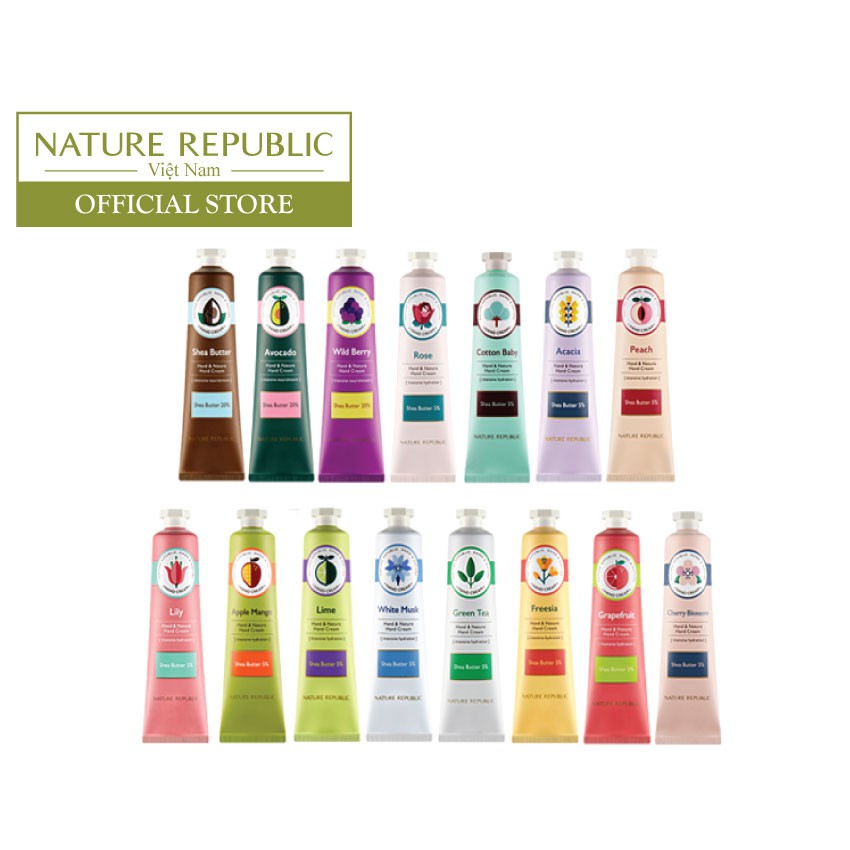 Kem dưỡng da tay NATURE REPUBLIC Hand&Nature Hand Cream 30ml