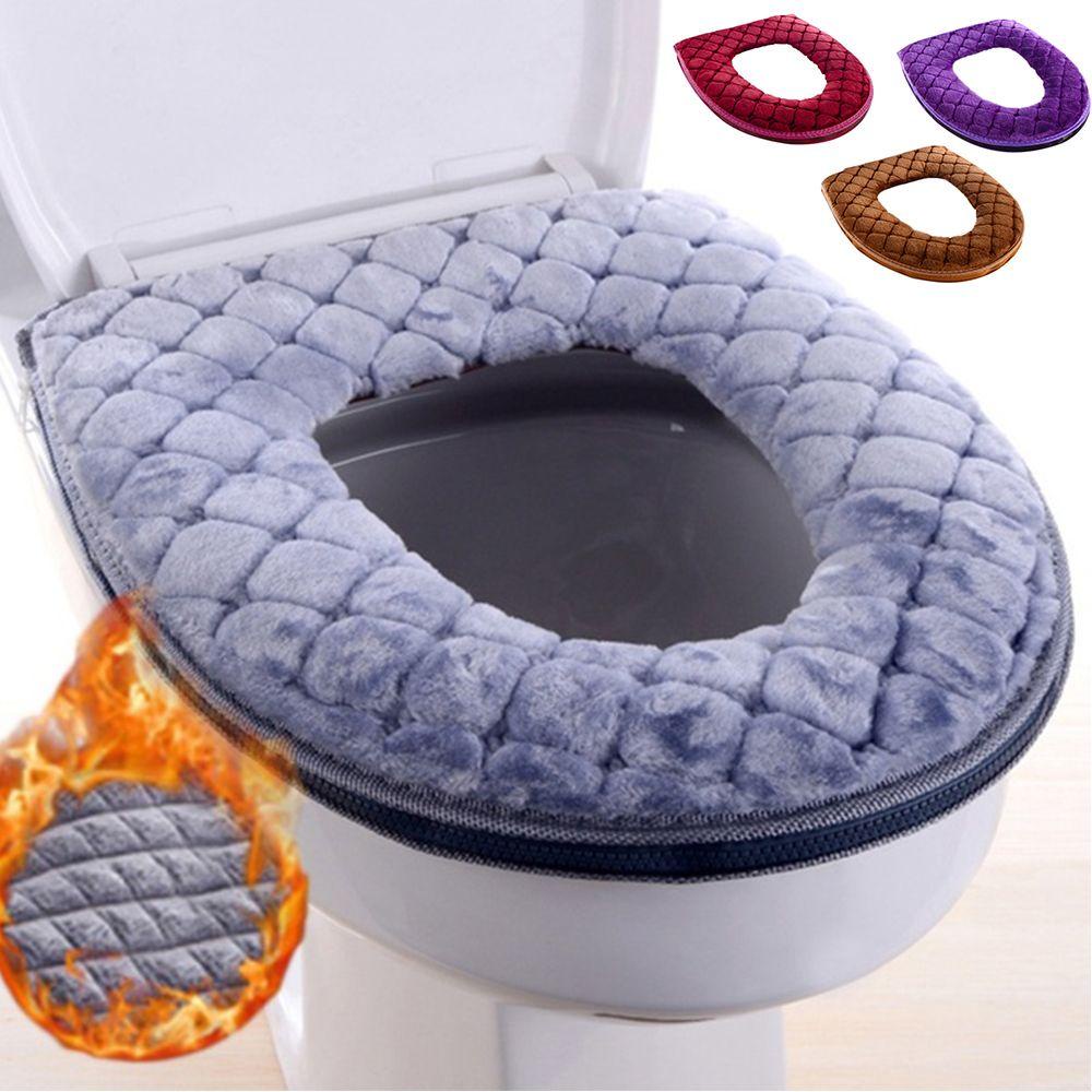 HECCEH Vỏ Bọc Bệ Ngồi Toilet Bằng Nhung San Hô Thoải Mái Trang Trí Nhà Cửa