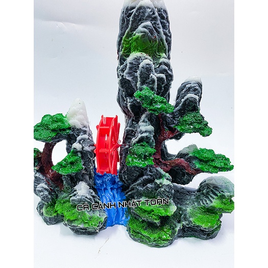 TIỂU CẢNH CÓ BÁNH QUAY TRANG TRÍ BỂ CÁ NON BỘ 24X6X30CM