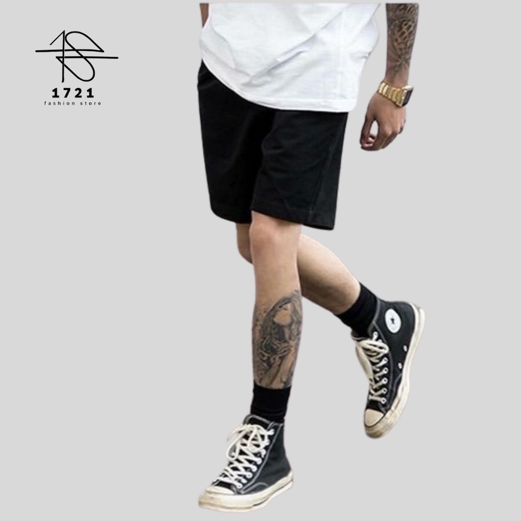 Quần Short Nam Kaki Đen Unisex năng động thoải mái phong cách