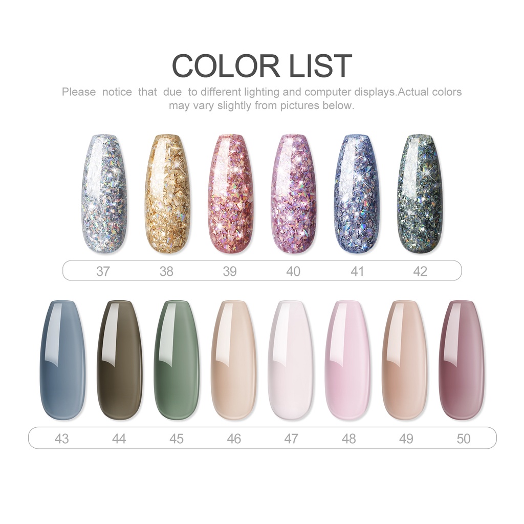 [Hàng mới về] Lọ Gel Sơn Móng Tay Shelloloh Sấy Khô Bằng Đèn Uv 5ml (37-50)