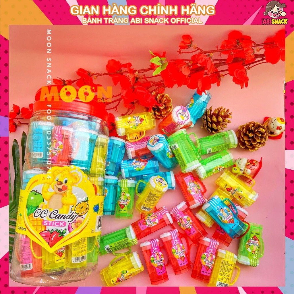 Kẹo tăm lạnh cốc bia CC Candy Stick bình siêu ngộ nghĩnh 20g-món ăn vặt tuổi thơ