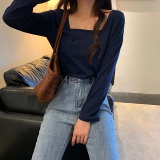 Áo thun dài tay cổ vuông ullzang 2019