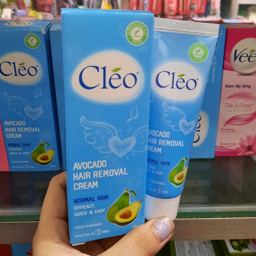 Kem Tẩy Lông Cho Da Thường, Da ngạy cảm Cleo Avocado Hair Removal Cream Normal Skin 50g