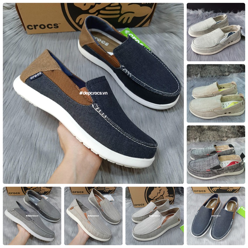 (Hàng xịn cao cấp) Giày lười nam cross walu santa cruz 2, giày lười cross cho nam, mọi vải đế êm - Crocshouse