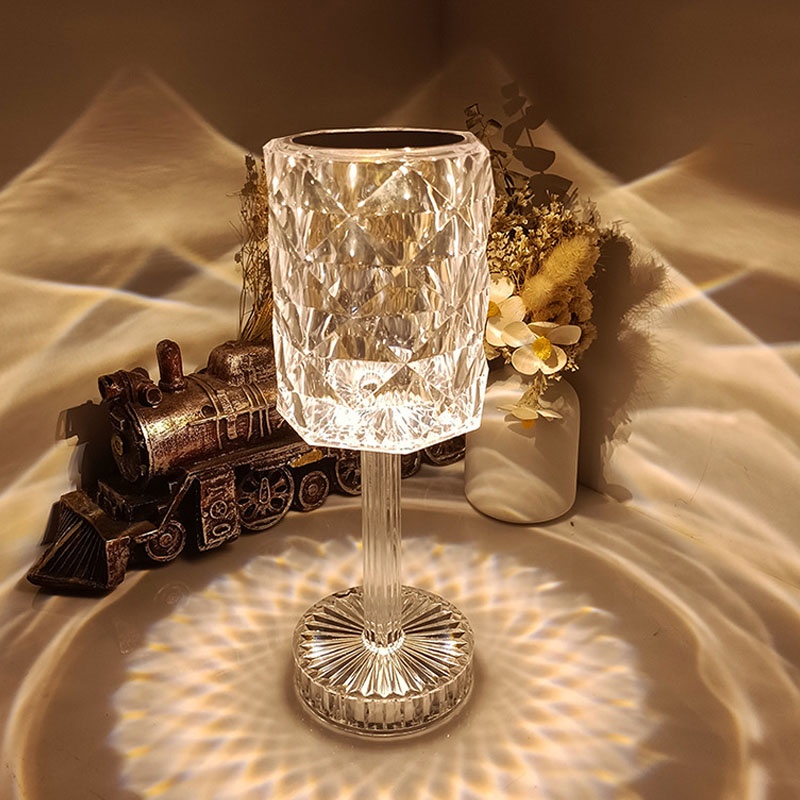 Đèn Ngủ Pha Lê Để Bàn LED Cảm Ứng, Sang Trọng Phong Cách Châu Âu HÌNH CÁI BÚA VERSION 6 SONHOUSE