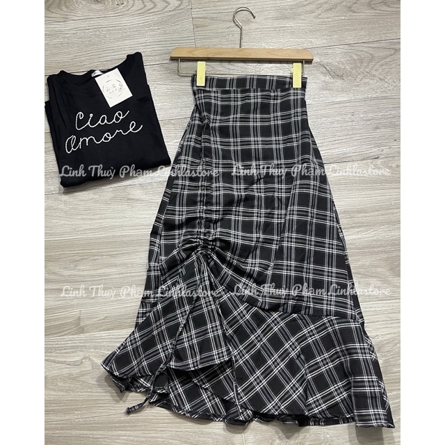 SET ÁO PHÔNG CHÂN VÁY ĐUÔI CÁ RÚT ULZZANG  SET VÁY ĐUÔI CÁ PHONG CÁCH HÀN QUỐC