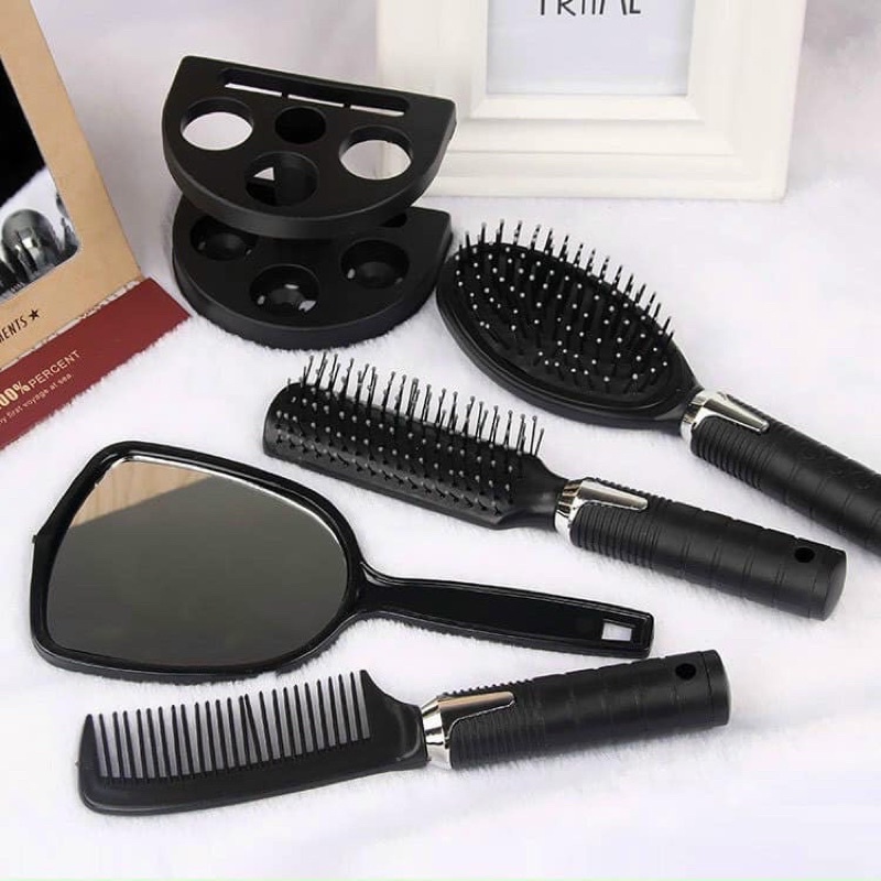 Bộ Gương Lược 4 Chi Tiết Có Đế Đựng
