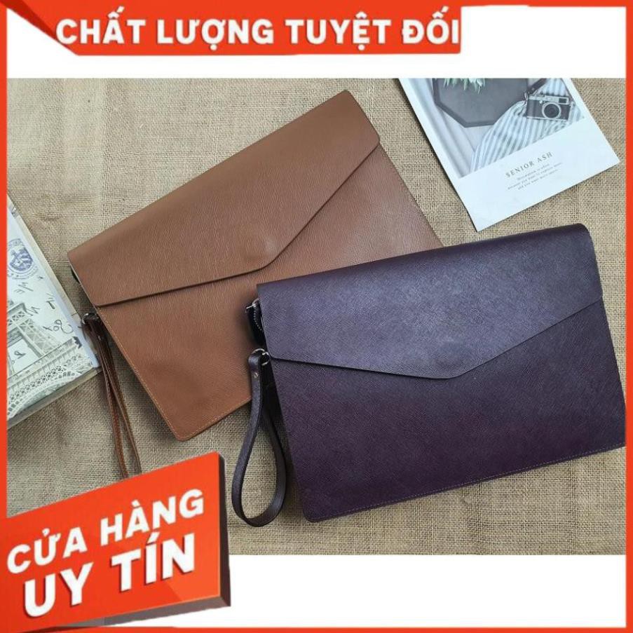 Ví da nam Clutch A4 da Safiano, ví handmade, độ bền cao,