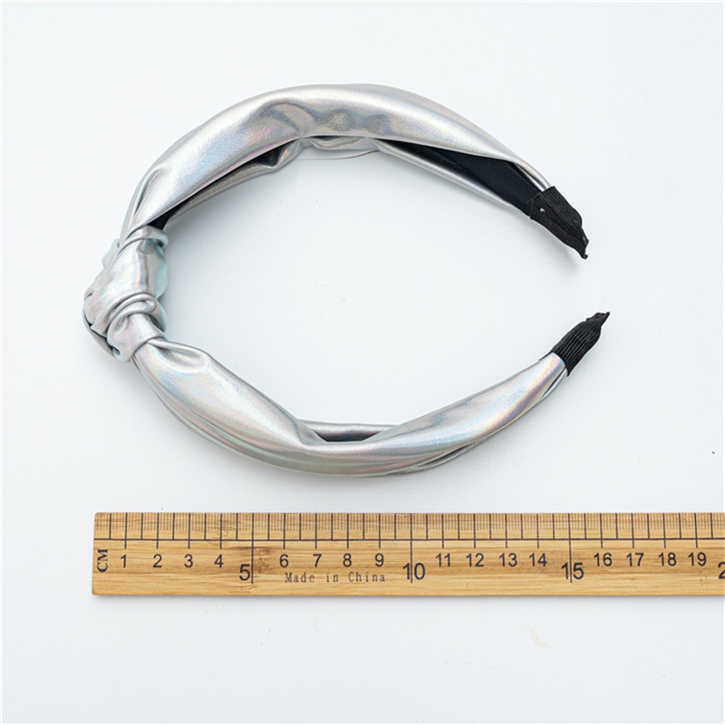 Băng Đô Cài Tóc Bản Rộng Bằng Da Màu Sáng Đơn Giản Cổ Điển Cho Nữ