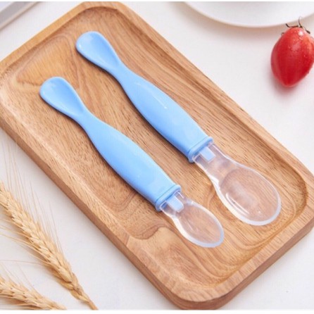 Set 2 Muỗng Thìa sillicon  siêu mềm 2 đầu ăn dặm cho bé