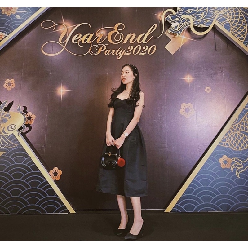 Đầm hai dây dáng phồng Đen - Bbstore 🍑