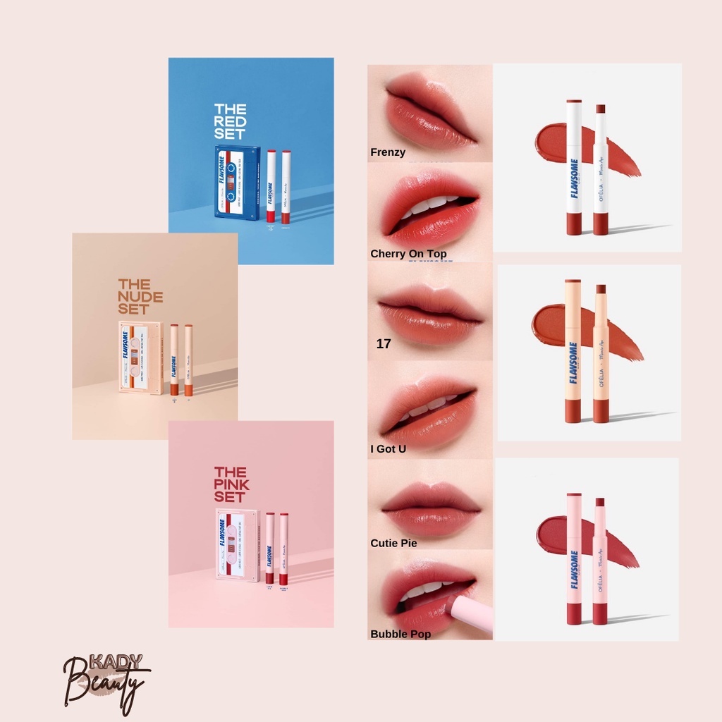 (Set 2) Son thỏi OFELIA x MIRACLE APO FLAWSOME GLOWY LIP