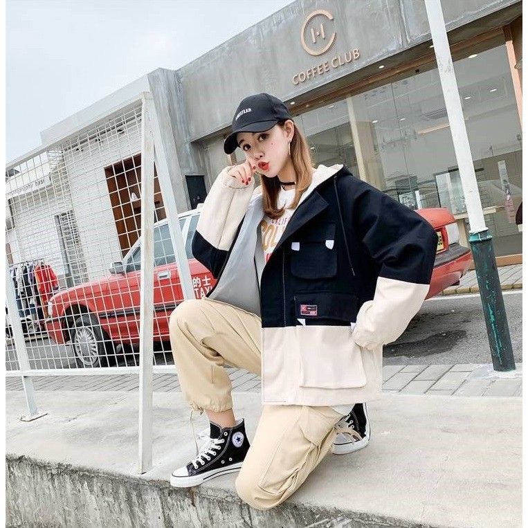 Áo khoác kaki phối 2 màu túi | BigBuy360 - bigbuy360.vn