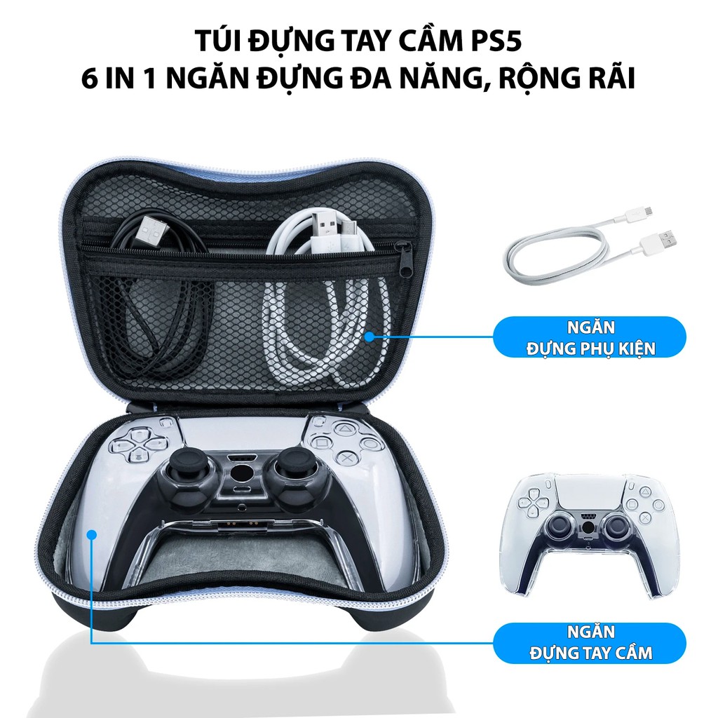 Túi đựng tay cầm PS5 DualSense - PlayStation 5, Bao đựng chống sốc cho tay cầm PS5 chính hãng