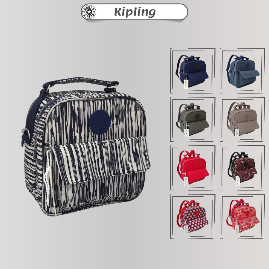 Balo Nữ Kipling chất liệu vải dù, chống nước, siêu bền hoạ tiết nhiều màu