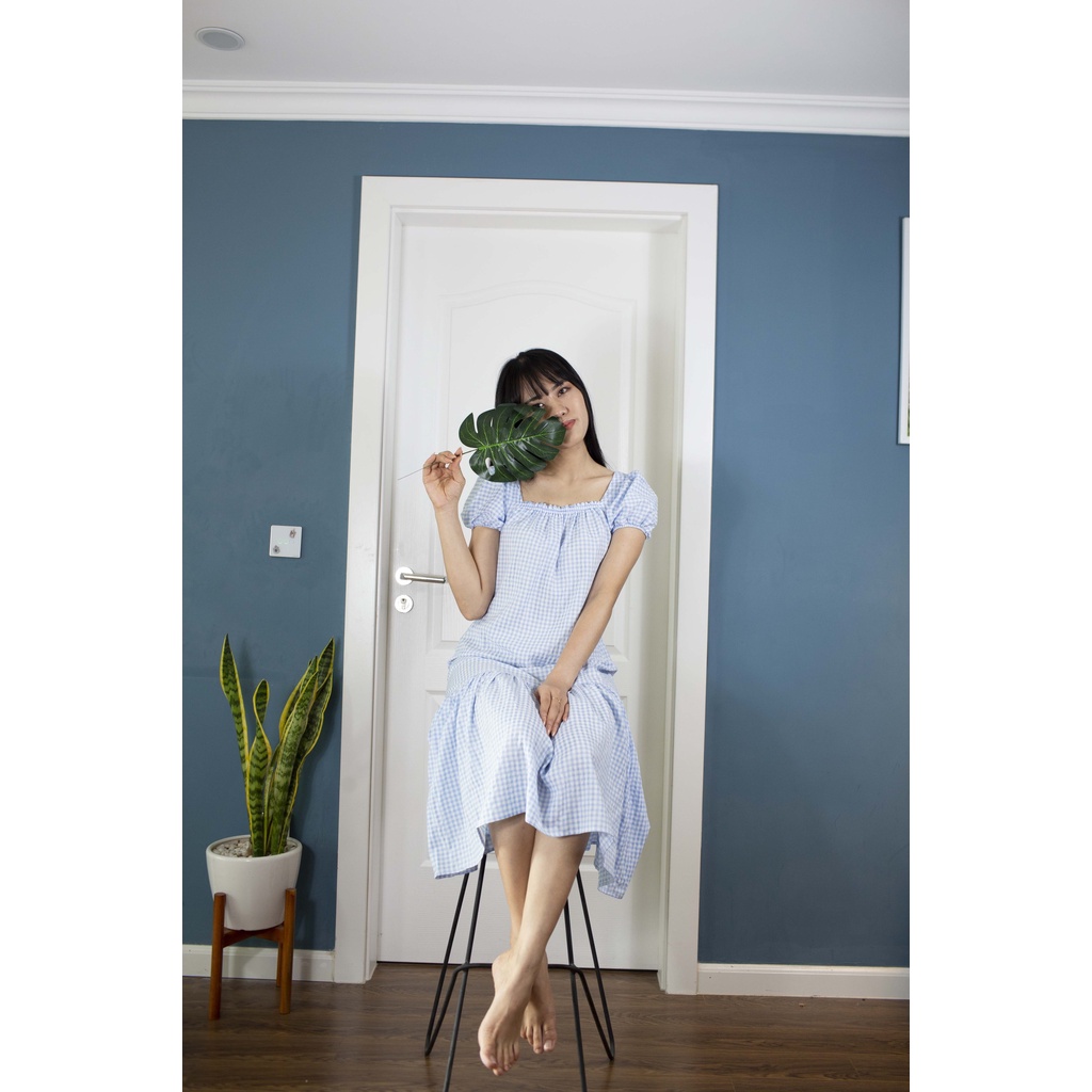 Đầm Thiết Kế Suông Đuôi Cá Kẻ Caro Xanh-Phong Cách Dễ Thương, Tôn Dáng Cho Nữ Thời Trang Mùa Hè | BigBuy360 - bigbuy360.vn