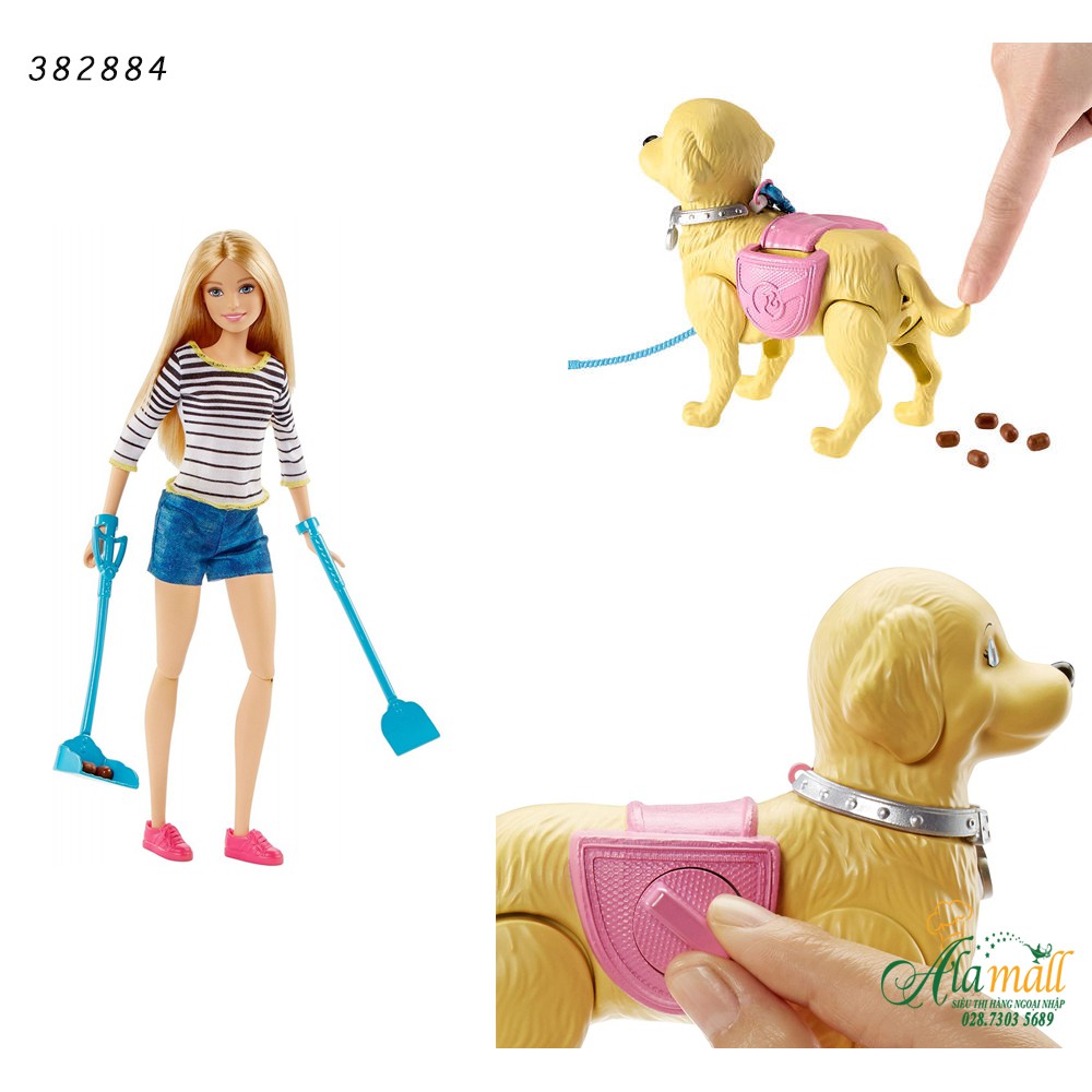 Búp Bê Barbie & Chú Chó Đi Dạo