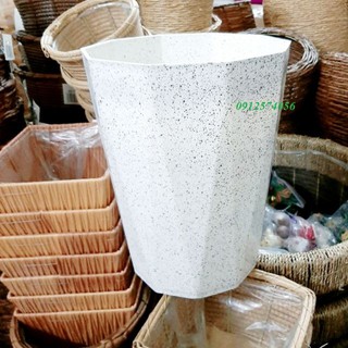 chậu nhựa ống trồng cây giả đá ( Rộng trên 25cm x Cao 30cm)