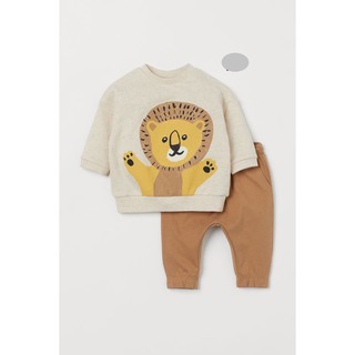 Bộ nỉ da cá H&M họa tiết sư tử cho bé trai