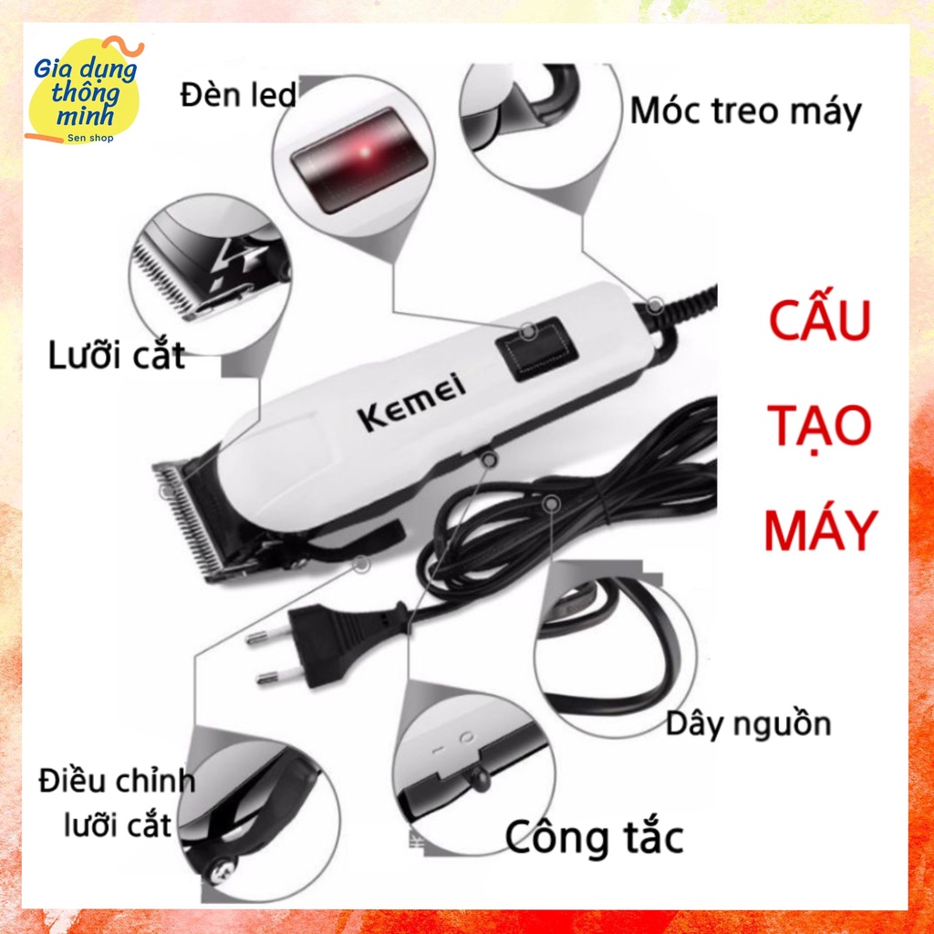 Tông Đơ Cắt Tóc Kemei 1407, KM-1998, KM-809A Dùng Pin Sạc