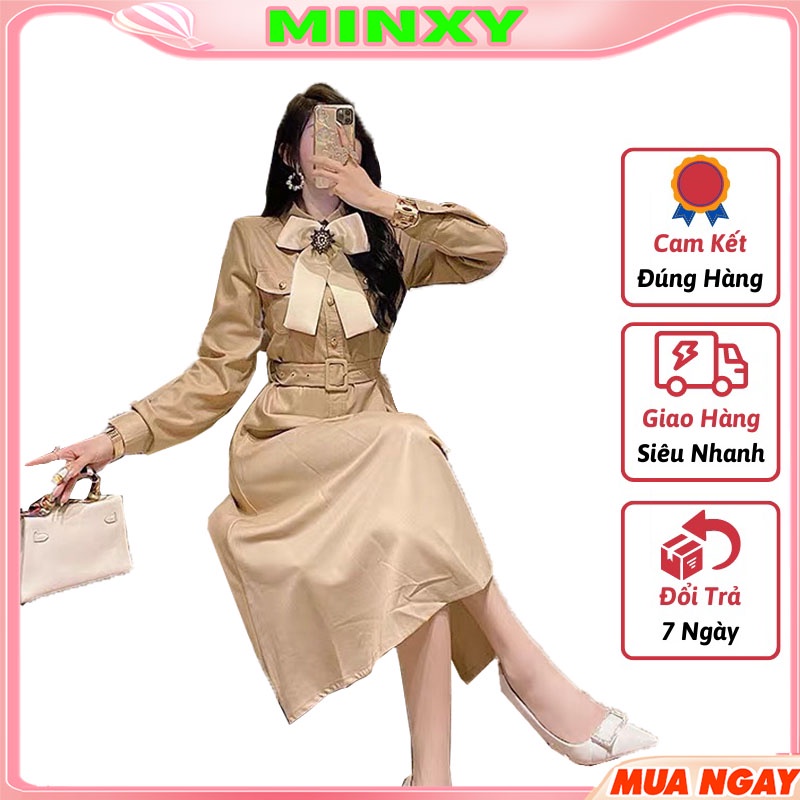 váy nơ đá đai eo cúc đồng,kiểu vintage cổ nơ ren cúc ngọc,váy xoè nơ cổ,dáng chữ A