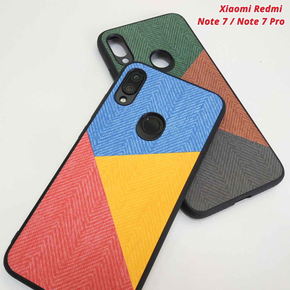 Ốp lưng Xiaomi Redmi Note 7, Note 7 Pro vân vải jean 3 màu độc đáo (Full màu)