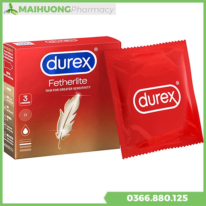 Bao Cao Su Durex Fetherlite hộp 3 cái