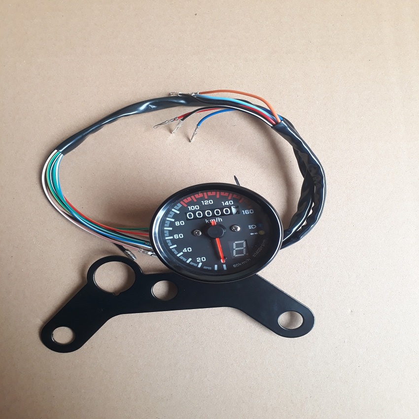 Pass công tơ pat đồng hồ đơn kèm ổ khóa phù hợp độ classic Cafe Racer Tracker Win 67 Dream Cub và các loại xe
