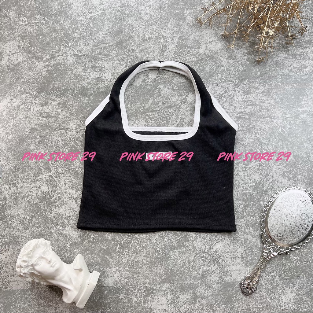 Áo croptop cổ yếm hở lưng chất borip siêu mềm siêu ôm dáng tôn body sexy A5135