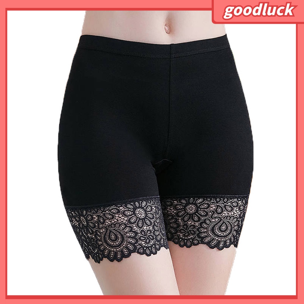 |Golck| Quần Bảo Hộ An Toàn Họa Tiết Hoa Phối Ren Lỗ Plus Size